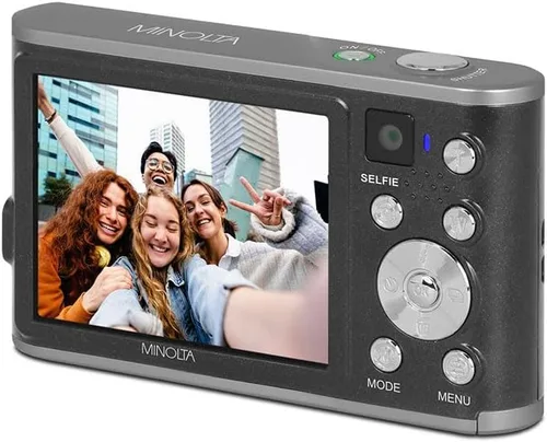 Vista 4 de Minolta Cámara digital de 48 megapíxeles con lente selfie trasera – Vídeo 4K Ultra HD, pantalla LCD de 2.8", zoom digital 16X