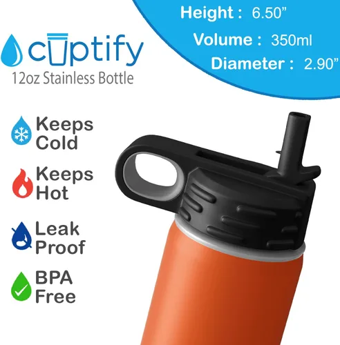 Vista 67 de Cuptify Botella de agua para niños personalizada con nombre en botella de agua aislada con anillo brillante verde de 12 onzas Verde brillante