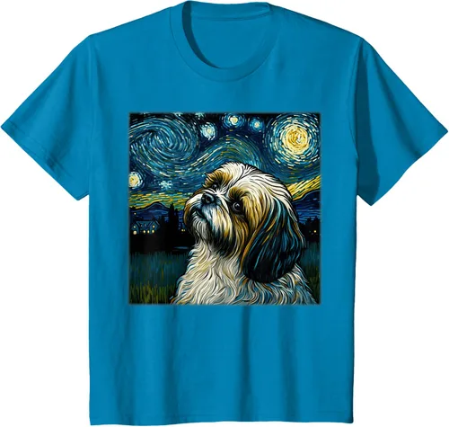 Vista 77 de Camiseta Surrealism Starry Night Shih Tzu Dog