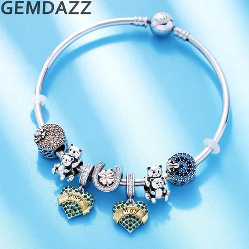 Vista 5 de GEMDAZZ Juego de dijes chapados en oro de plata de ley 925 con diseño de tortuga y oso de peluche, regalo para el día de la madre para niñosmamás