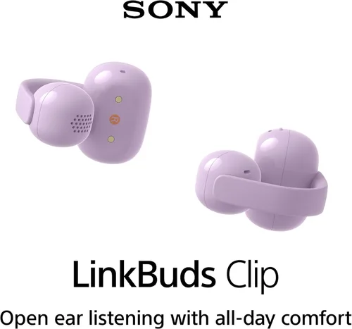 Vista 2 de Sony LinkBuds - Auriculares de oreja abierta verdaderamente inalámbricos, ajuste cómodo y seguro, diseño ligero con clip, controles táctiles, Lavanda