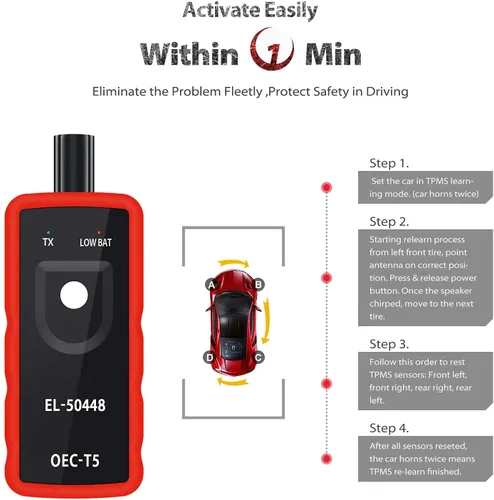 Vista 8 de 13586335 GM Sensor de presión de neumáticos 315MHZ Sensor TPMS programado con EL-50448 TPMS herramienta de reaprendizaje para Buick Cadillac