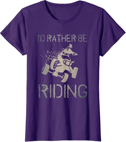 Vista 13 de Camiseta gráfica I'd Rather Be Riding ATV Quad Racing Rider de 4 ruedas, Negro