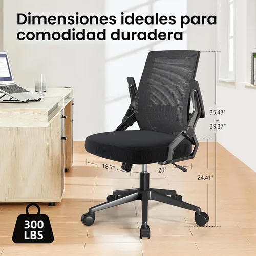 Vista 2 de GTPOFFICE Silla de oficina ergonómica, silla de escritorio para computadora cómoda con soporte lumbar ajustable, silla de oficina de malla