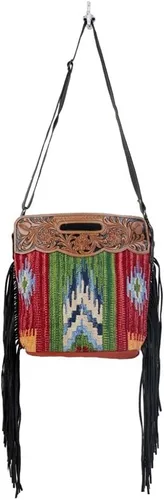 Vista 4 de Myra Bag Jardin S-3057 - Bolsa de mano de algodón y piel reciclada, Varios