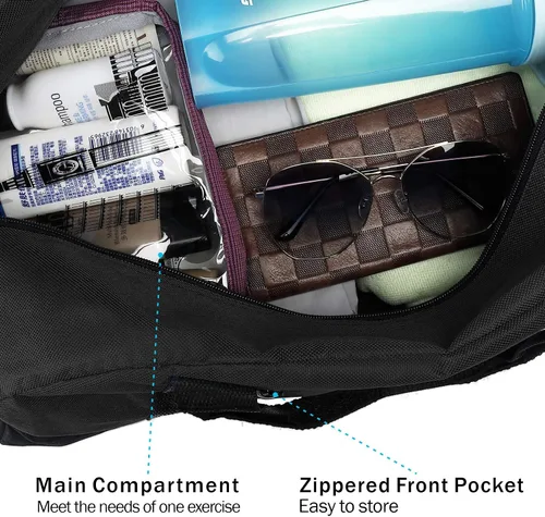 Vista 6 de BuyAgain Bolsa de lona de 18 pulgadas, bolsa deportiva de viaje para gimnasio con asa superior para hombres o mujeres