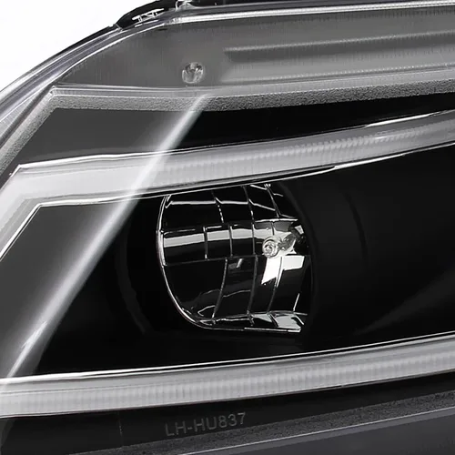 Vista 6 de SPEC-D TUNING Faros delanteros de proyector negros con barra de luz LED compatible con Honda Civic Coupe 2012-2013, Honda Civic Sedan 2012-2015