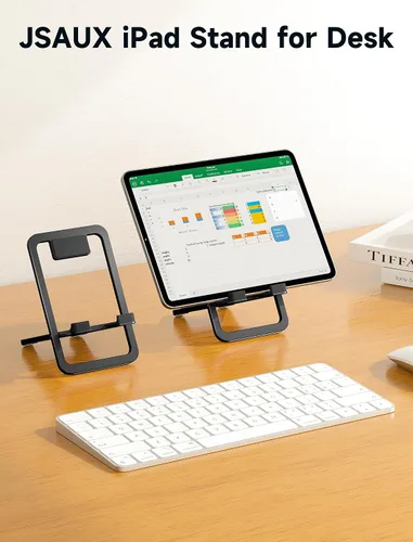 Vista 2 de JSAUX Soporte Universal para Tableta, Soporte de Tableta Portátil Plegable para Escritorio Compatible con iPad mini/Air, Samsung Galaxy Tab, Kindle