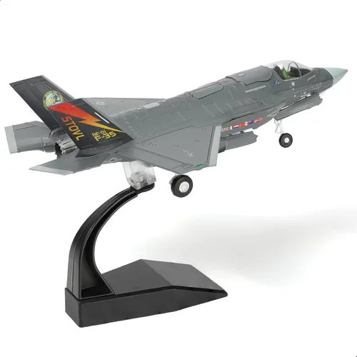 Vista 15 de NUOTIE 1/72 F-35A Lighting II Avión de combate Modelo de avión de combate Fuerza Aérea de los Estados Unidos AF-01 avión fundido a presión