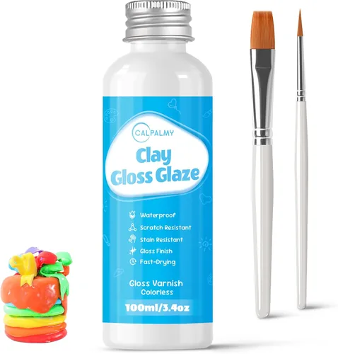 Vista 6 de Caly and Glaze Kit de barniz – 10.58 oz de arcilla de espuma moldeable para cosplay (blanco) de alta densidad y 3.4 fl oz de esmalte brillante kit