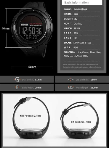 Vista 6 de Gosasa Relojes digitales LED multifunción para deportes al aire libre de 1640ft resistentes al agua
