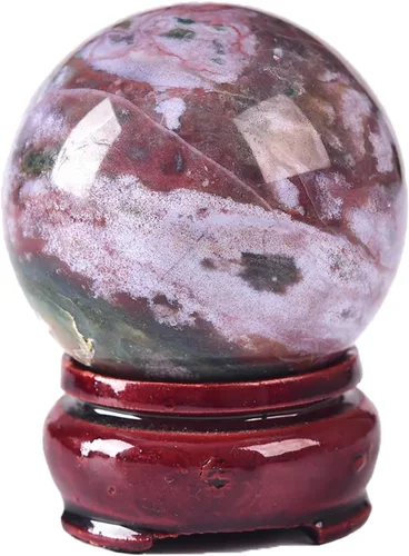 Vista 132 de JIC Gem Piedra Natural de Jaspe Africano Cristal de Curación Esfera Adivinación Bola de Piedra Preciosa, Feng Shui Reiki Aura Decoración