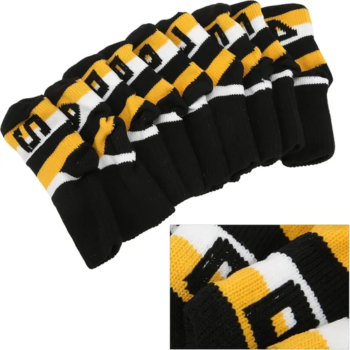 Vista 7 de Fundas de hierro de punto, fundas protectoras para golfs, juego con números para madera, ajuste conductores, calles, híbridos (negro) ocio y deportes