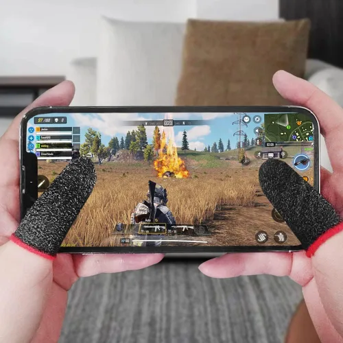 Vista 2 de maxin 40 fundas para dedos para videojuegos, protector de pulgar para jugadores/PUBG, reglas de supervivencia, Knives Out Mobile Game Controller