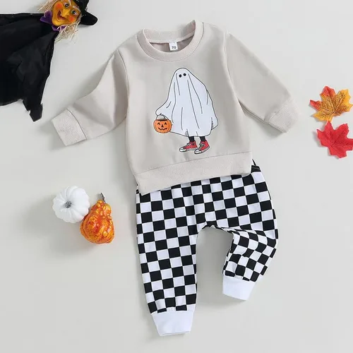 Vista 2 de Conjunto de ropa de Navidad para bebé niño y niña, camisa larga, sudadera de Papá Noel, para otoño y Navidad
