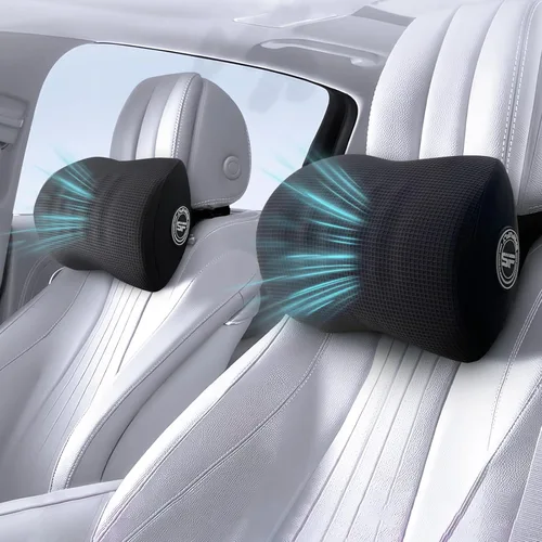 Vista 11 de Almohada súper cómoda para el reposacabezas del coche, almohada para el coche para aliviar el dolor de cuello con correa ajustable, 100% espuma Beige