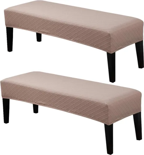 Vista 22 de Fundas de banco de comedor de jacquard tapizado de elastano elástico, funda de banco de alta elasticidad, protectores de banco extraíbles y lavables