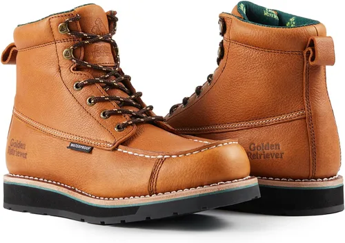 Vista 7 de Golden Retriever 6" Botas de trabajo con punta compuesta/blanda para hombre, con cuña impermeable tipo mocasín, resistentes al aceite/deslizamiento