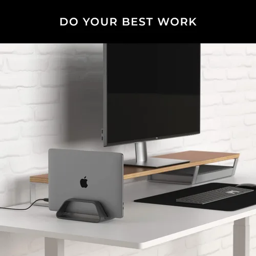 Vista 8 de HumanCentric Soporte vertical para laptop compatible con MacBook Pro y MacBook Air, soporte para escritorio de computadora personal, aluminio