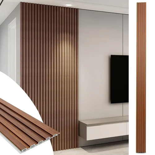 Vista 19 de Art3d WPC Paneles de Revestimiento, Paquete de 16 de 48 x 6 Pulgadas Acentos de Pared 3D para Decoración de Pared Interior, Sala de Estar, Negro