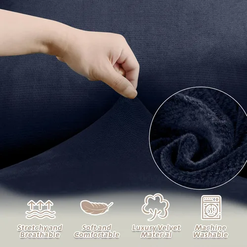Vista 72 de Arfntevss Fundas de sofá seccional reclinable de terciopelo, Funda de sofá seccional de esquina para sofá reclinable, Funda elástica suave