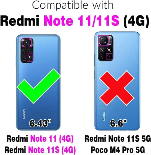 Vista 2 de Asuwish Funda de teléfono para Xiaomi Redmi Note 11S/11 4G con protector de pantalla de vidrio templado y cubierta de cámara deslizante Soporte Negro