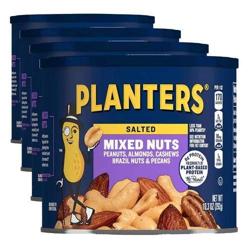 Vista 9 de PLANTERS Mezcla de nueces tostadas con miel, aperitivos para fiesta, proteína a base de plantas, recipiente de 10 onzas (paquete de 6)
