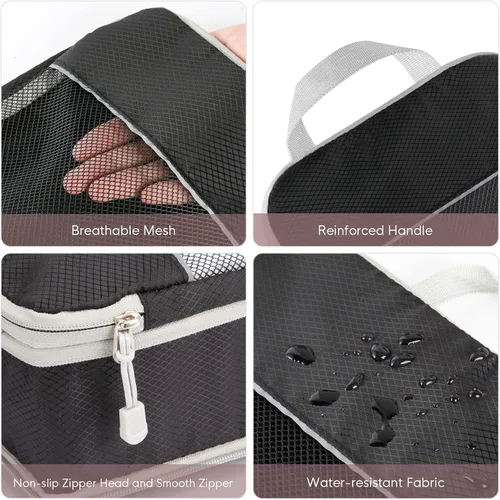 Vista 4 de NOWWISH - Cubos de compresión para maletas, juego de 6 cubos organizadores de viaje, esenciales de viaje, regalo para mujereshombres, organizador