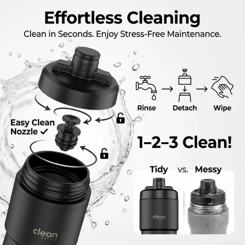 Vista 4 de THE CLEAN HYDRATION COMPANY - Botella de agua deportiva de 20 onzas, botella de agua aislada para bicicleta con boquilla fácil de limpiar, fácil