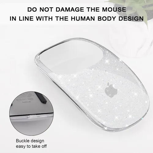 Vista 3 de B BELK Funda compatible con Apple Magic Mouse 1 y 2, funda rígida de plástico transparente ultrafina para Magic Mouse, 3 capas resistente a caídas