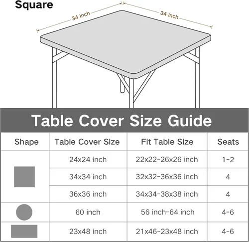 Vista 6 de Mantel Cuadrado Ajustable Cubierta de Mesa Elástica Mantel Elástico Stretch Spandex Cubierta Superior de Mesa Tapa de Mesa para Comedor Cocina Hogar
