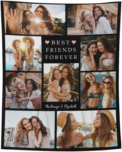 Vista 18 de D-Story Manta personalizada con fotos, manta de fotos personalizada con cualquier texto, manta de forro polar personalizada para cama, sofá