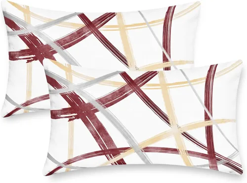 Vista 20 de CaliTime Juego de 2 fundas de almohada decorativas de vellón con líneas geométricas abstractas en forma de arco, para sofá, cama, decoración de casa