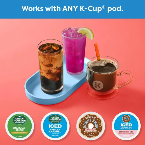 Vista 11 de Keurig K-Iced Cafetera de Una Sola Porción – Botón Brew Over Ice, Diseño Compacto, Regalo Perfecto para las Fiestas para los Amantes del Café Gris