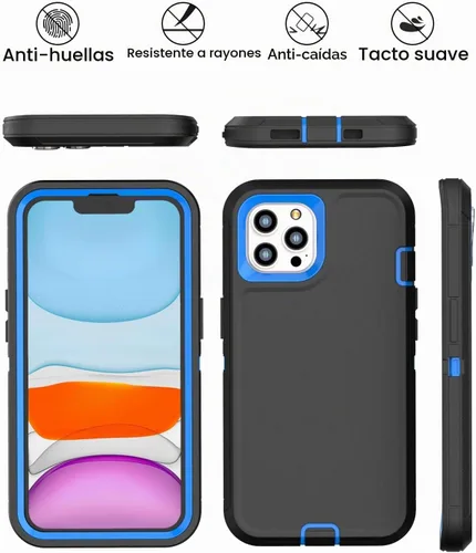 Vista 5 de Funda diseñada para iPhone 11 Pro Max [protección resistente 3 en 1 de cuerpo completo] con 2 protectores de pantalla, funda protectora resistente