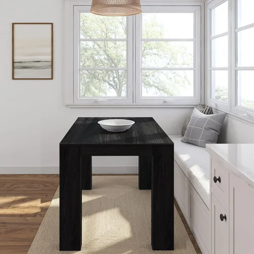 Vista 4 de Plank+Beam Mesa de comedor de 48 pulgadas, mesa de cocina de madera maciza de 48 pulgadas, mesa de comedor rectangular para comedor, oficina