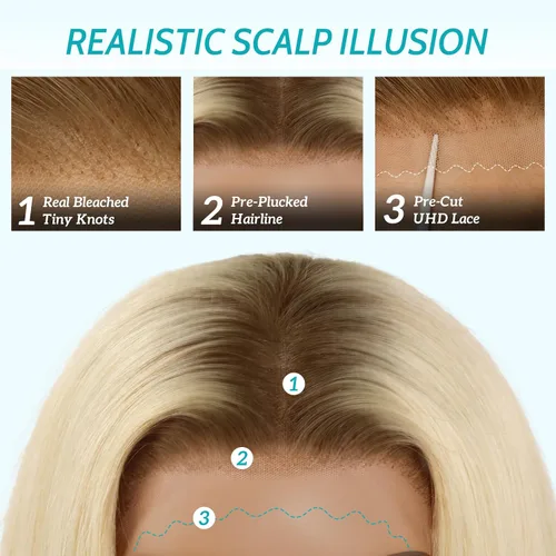 Vista 2 de Pelucas de cabello humano de 10 pulgadas