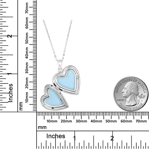 Vista 4 de AVORA - Collar con colgante de corazón de plata de ley 925 con cadena de 17.7in