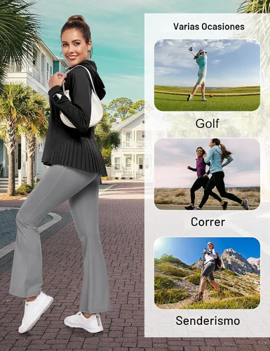Vista 7 de Little Donkey Andy Chaqueta de golf UPF 50+ con dobladillo plisado para Negro