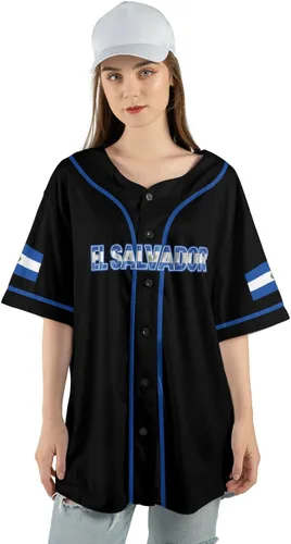 Vista 6 de Camiseta personalizada de béisbol de El Salvador, camiseta de orgullo de la bandera de El Salvador, camiseta salvadoreña, camiseta de El Salvadoreña