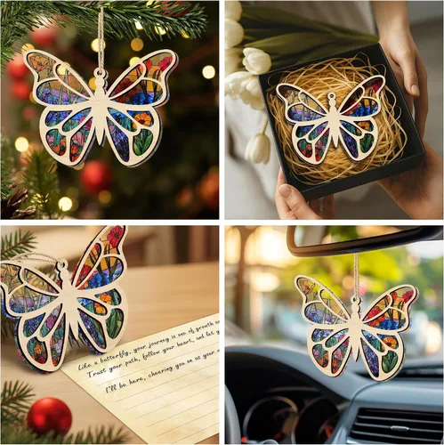 Vista 9 de Wrappiness Adorno de atrapasoles de mariposa con tarjeta de historia, regalos de cumpleaños para mejores amigas, regalos inspiradores para hermana