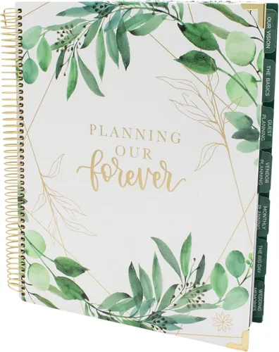 Vista 9 de bloom daily planners Planificador y organizador de tapa dura para el día de la boda (sin fecha), 9 x 11 pulgadas, diseño floral dorado