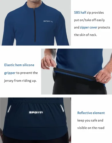 Vista 4 de Playera de mangas largas para ciclismo, para hombre. Remera para ciclismo, transpirable y de secado rápido.