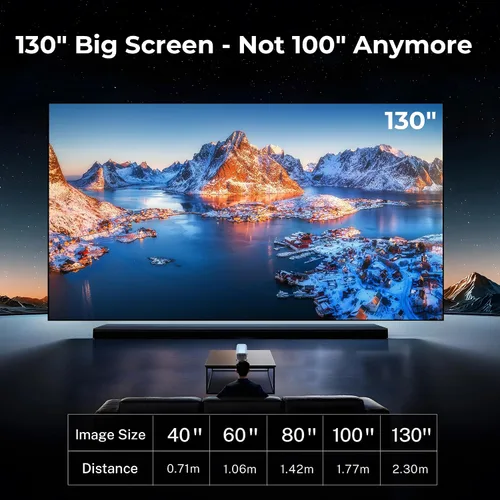 Vista 6 de Proyector Mini Inteligente Nativo 1080P con WiFi 6 Bluetooth 5.4, Full HD 4K compatible con enfoque automático y Keystone, aplicaciones integradas