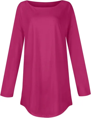 Vista 3 de Blusas para mujer, de negocios, casual, de otoño, manga larga, cuello redondo, gráficas, talla grande, lindas túnicas suaves y bohemias