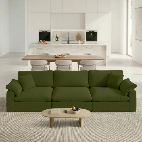 Vista 36 de Sofá modular modular con asiento profundo extra cómodo, sofás modernos negros para sala de estar, apartamento, oficina, espacio pequeño