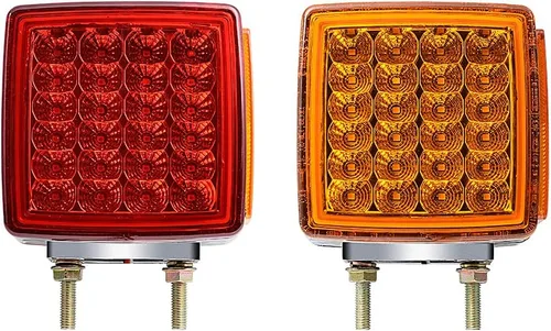Vista 8 de Astra Depot 2 luces cuadradas de 51 LED para guardabarros de remolque, luces direccionales, doble cara, pedestal, luz de esquina, reflector, doble