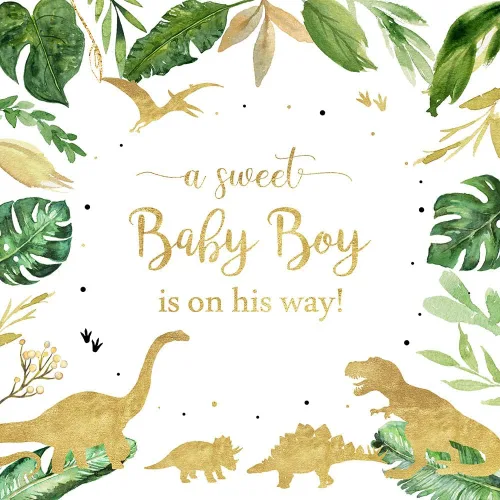 Vista 7 de Avezano Telón de fondo de dinosaurio para baby shower para niño, tema de dinosaurio, rugido, es un niño, fondo de fiesta de bienvenida para bebé