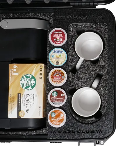 Vista 3 de Case Club Funda impermeable precortada compatible con cafetera Keurig K-Mini, capacidad para 2 tazas y almacena 5 cápsulas