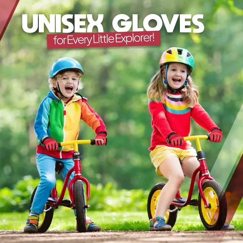 Vista 4 de Kids Cycling Gloves - Full Finger Bike Gloves for Boys & Girls, Non-Slip Motorbike Gloves for BMX, MTB, Scooter & Outdoor Sports